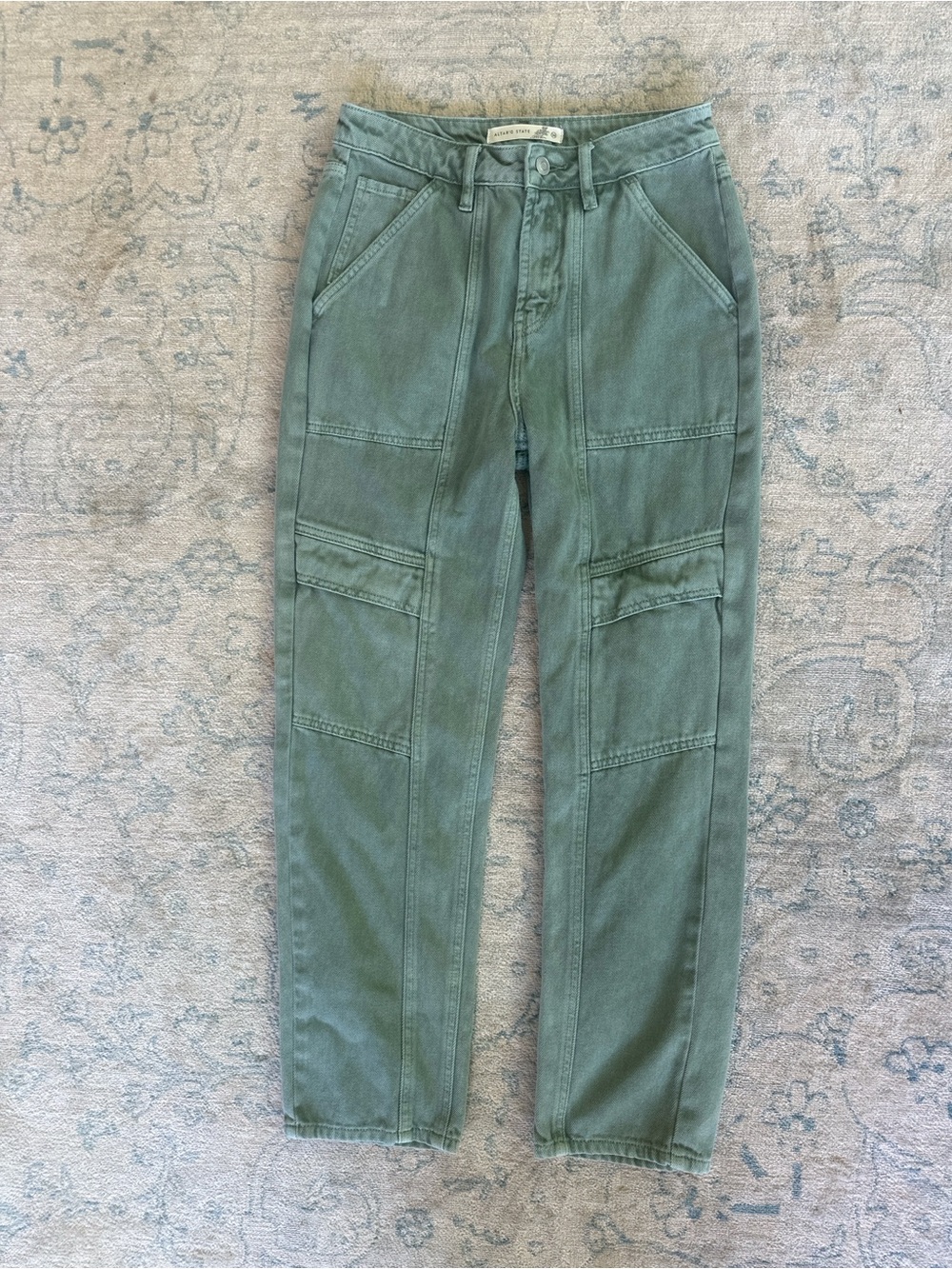 Altar’d State Green Utility Pants Women’s 26 High Rise Straight Leg Cargo Style